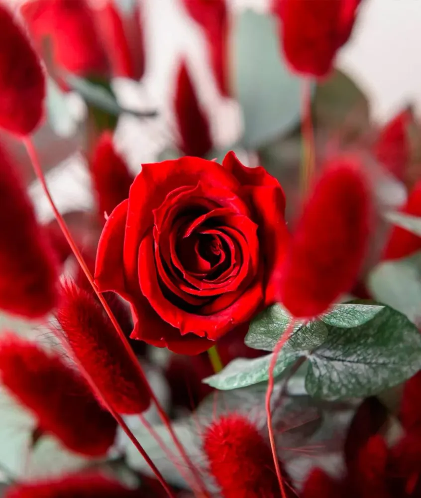 Scarlet Bouquet Naturally Long-Lasting Flowers