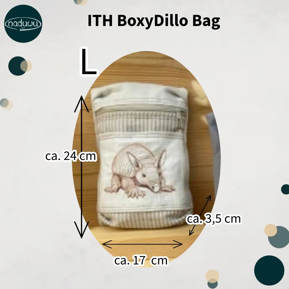 Stickdatei BoxyDillo Bag 18x25, ITH Tasche mit Reißverschluss