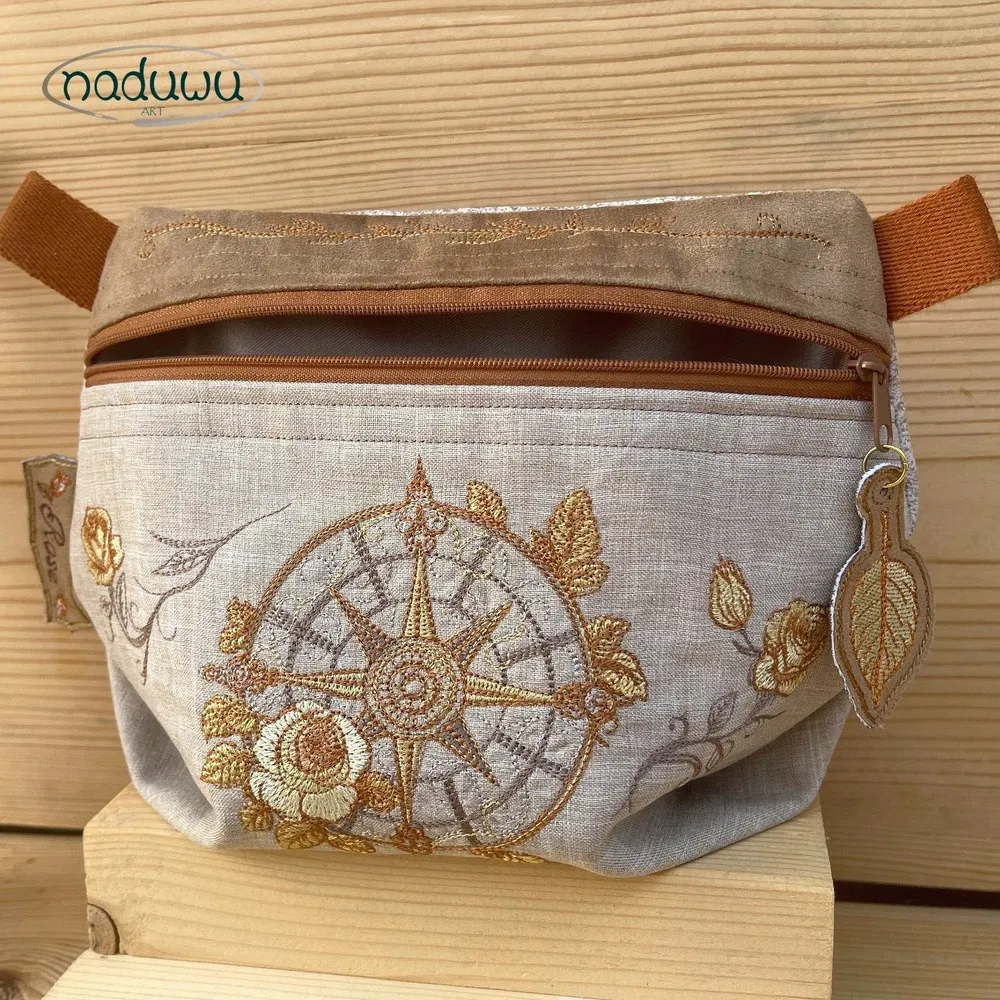 Stickdatei Umhängetasche 20x28, ITH Stickdatei Rosemary Bag