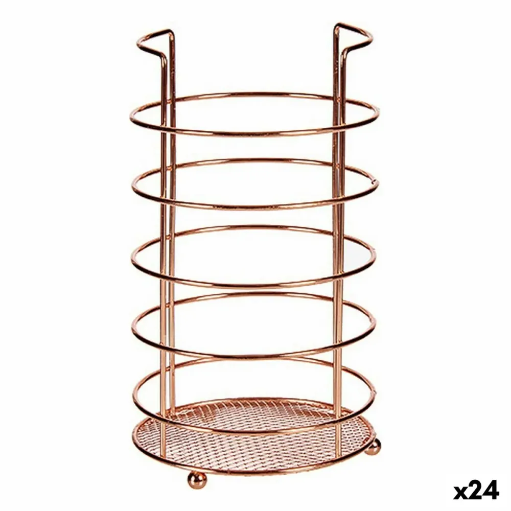 Abtropfbehälter für Besteck Kupfer Metall 11,5 x 20,5 x 11,5 cm (24 Stück)