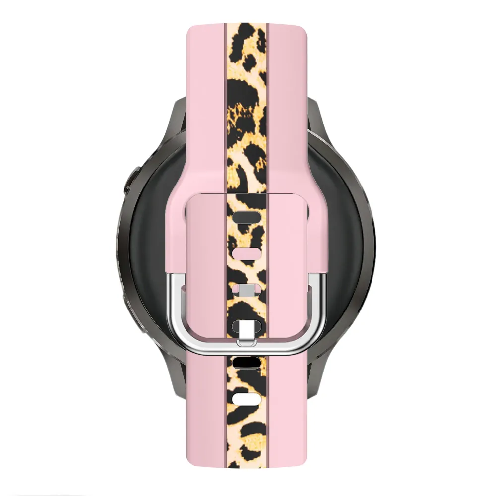 Bandz Garmin Vivomove Luxe Dual Leopard Armband (Hellrosa)