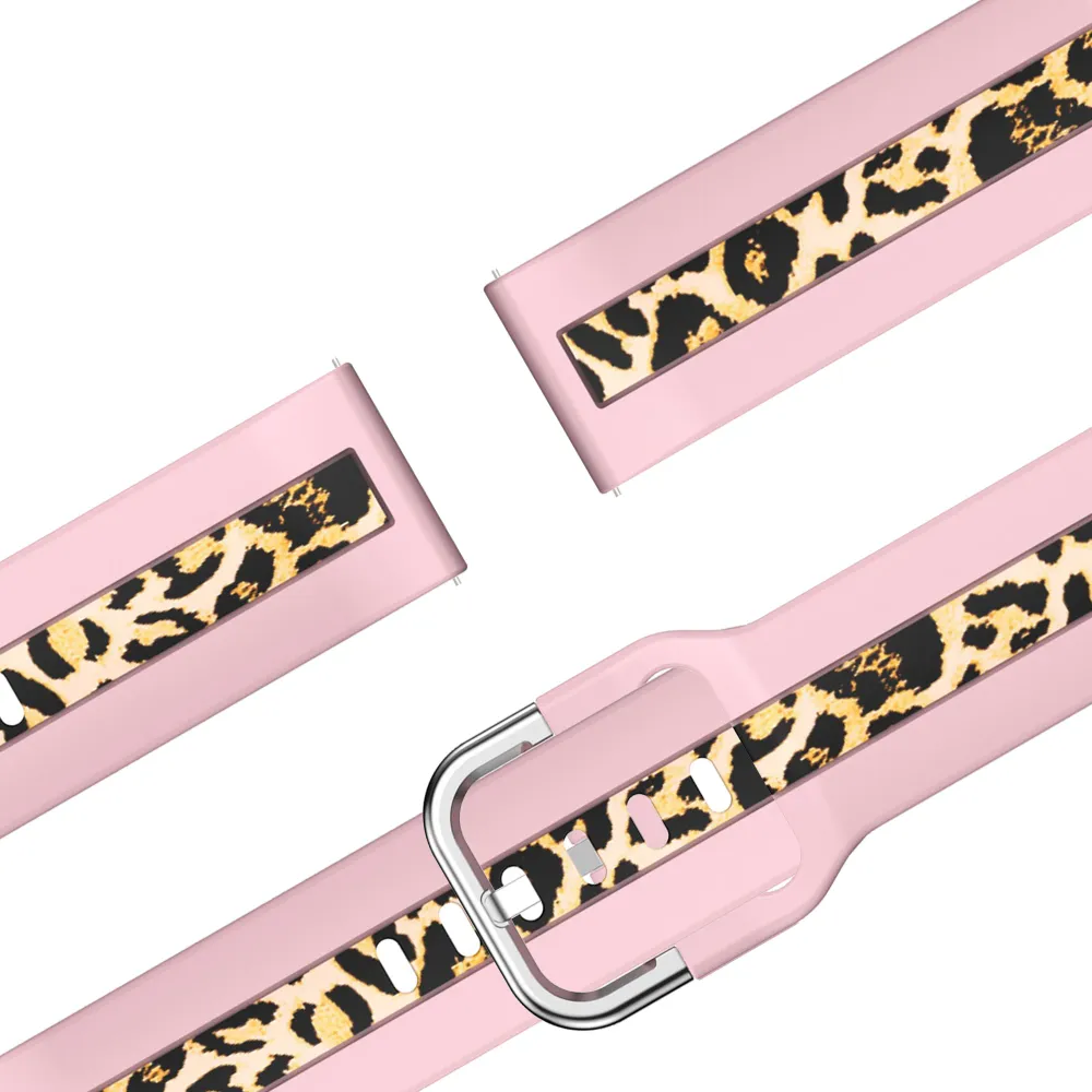 Bandz Garmin Vivomove Luxe Dual Leopard Armband (Hellrosa)