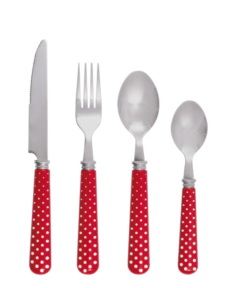 Besteck Dotty rot dinner 4er-Set