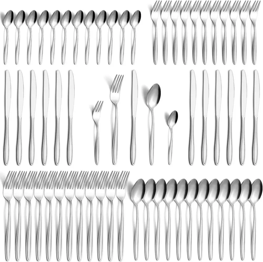 Edelstahl Besteck Set 60-teilig für 12 Personen