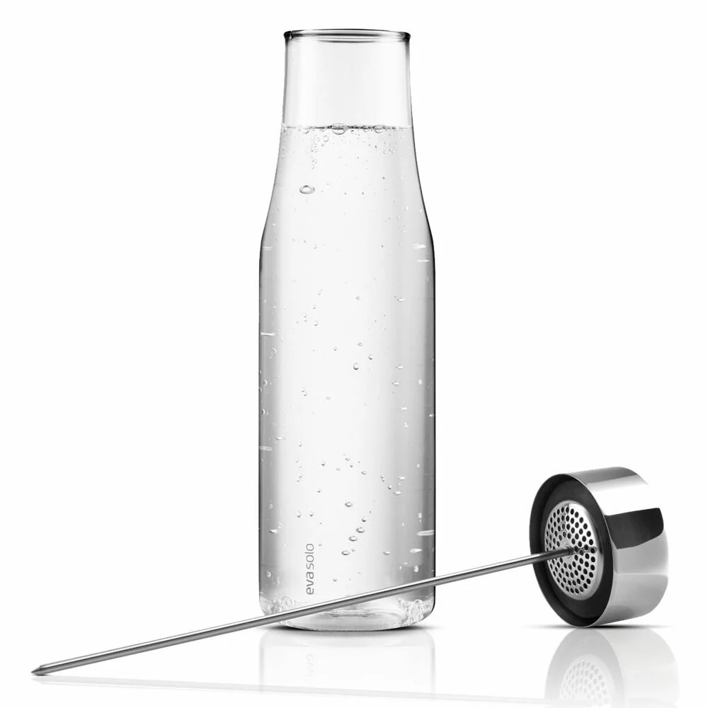 Eva Solo MyFlavour Karaffe, Wasserkaraffe, Glaskaraffe, Borrosilikat-Glas/Edelstahl/Silikon, Transparent, 1 L, 567483