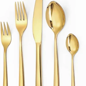 Goldenes Besteck Set 6 Personen, 30-teilig Edelstahl