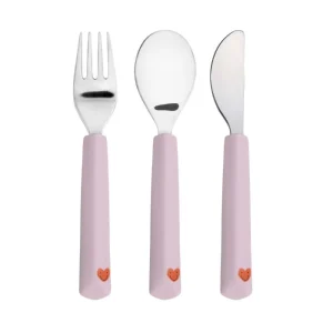 Kinder Besteck Set Happy Rascals I Heart / Lavender