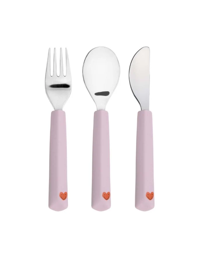 Kinder Besteck Set Happy Rascals I Heart / Lavender