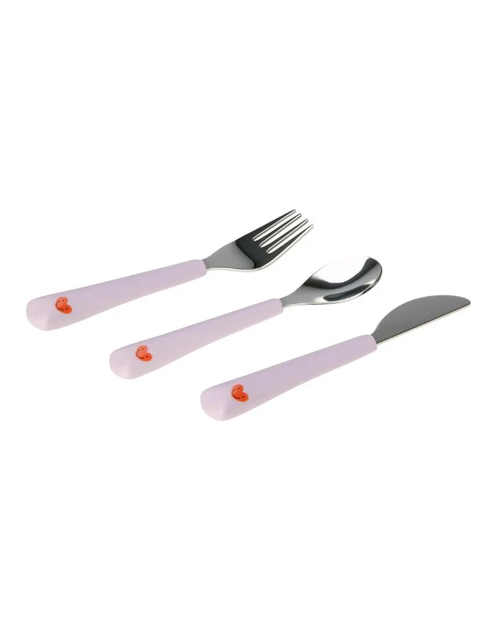 Kinder Besteck Set Happy Rascals I Heart / Lavender