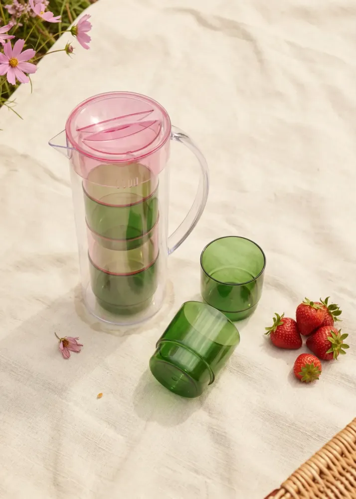 Picknick-Set: Krug mit Bechern - 5 Stk.