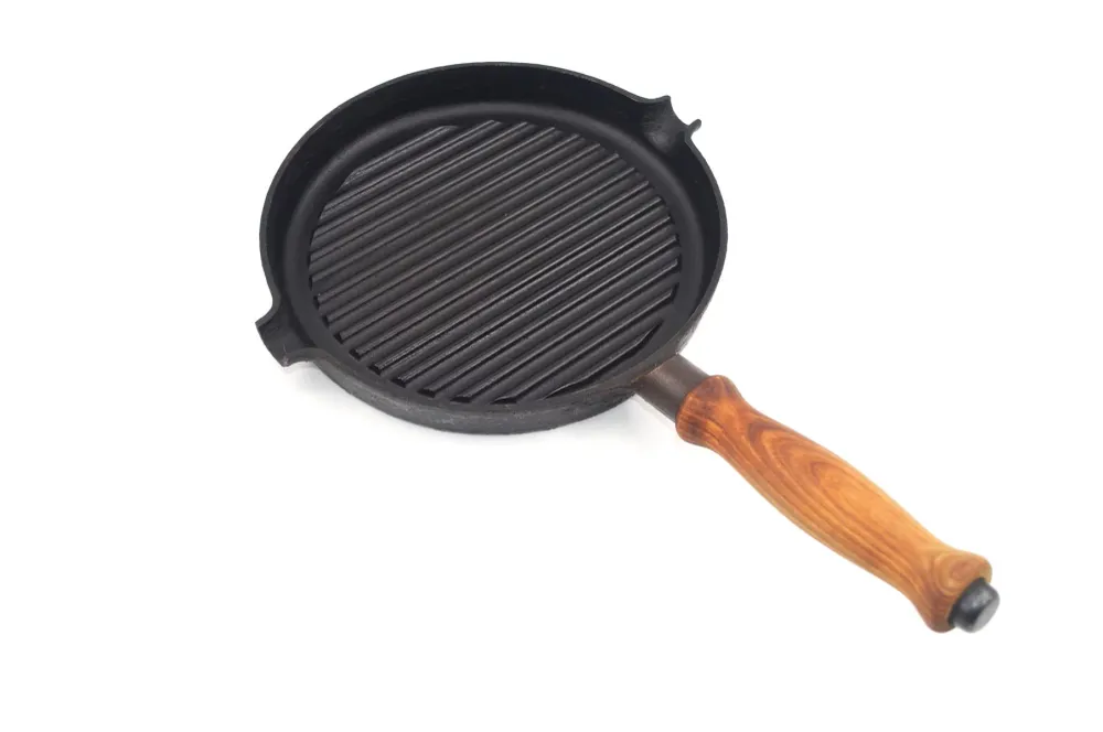 Vintage Ronneby Bruk Sweden Ronab Le Gourmet Gense Sweden Design 1980s schwedische handgearbeitete Gusseisen Grill Pfanne