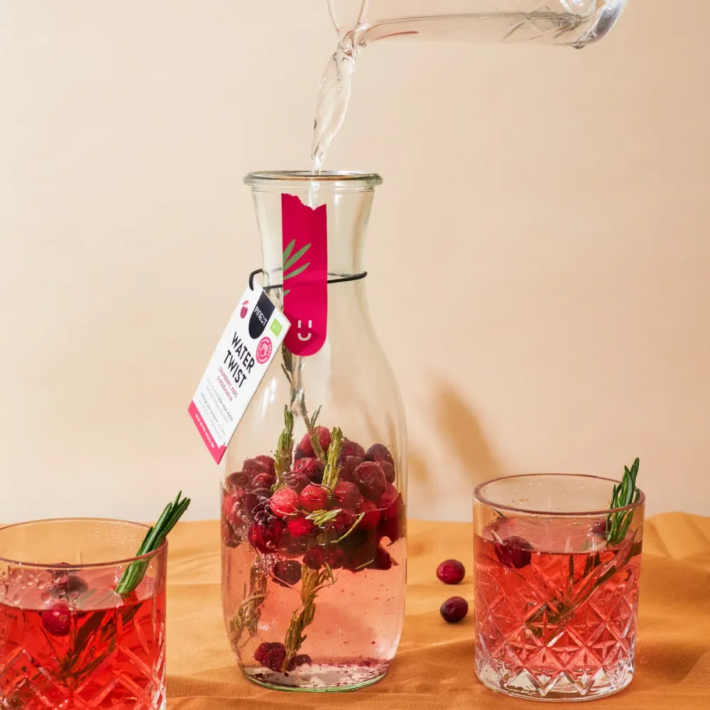 Watertwist | Karaffe | Cranberry, Kirsche & Rosmarin Bio