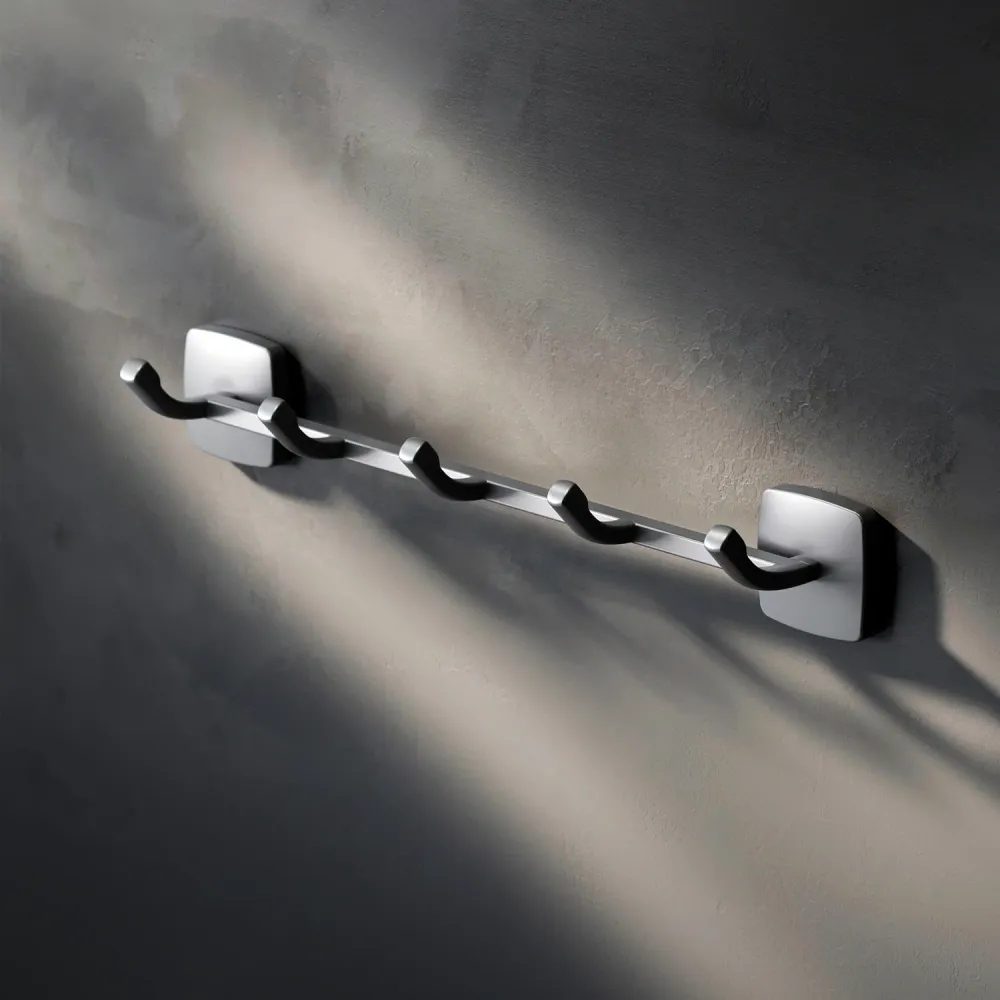 AGA35922 Handtuchhaken Gem Handtuchhaken-Set Wandhaken, Schwarz