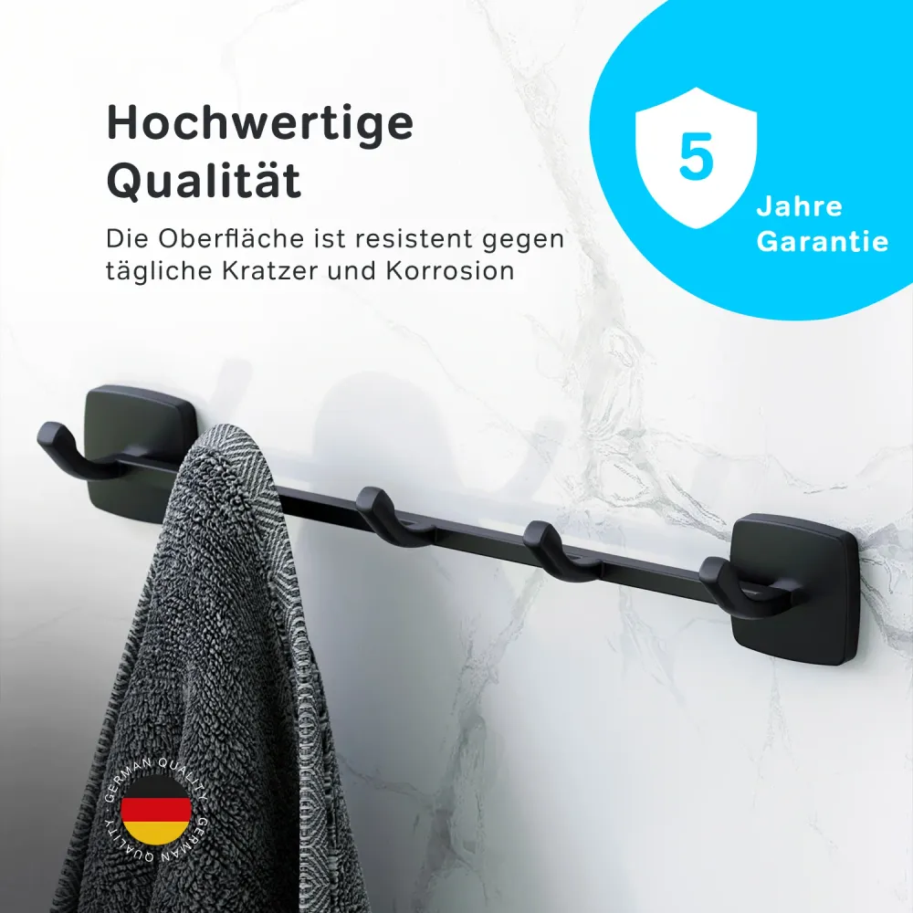 AGA35922 Handtuchhaken Gem Handtuchhaken-Set Wandhaken, Schwarz
