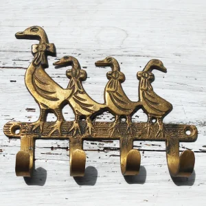 Garderobenhaken, Wandhaken, Kleiderhaken, Messing, Gänse