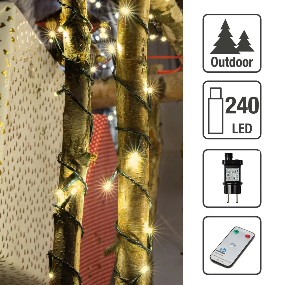 240-tlg. LED-Lichterkette, warm-weiße LEDs, Außen-Trafo_577167