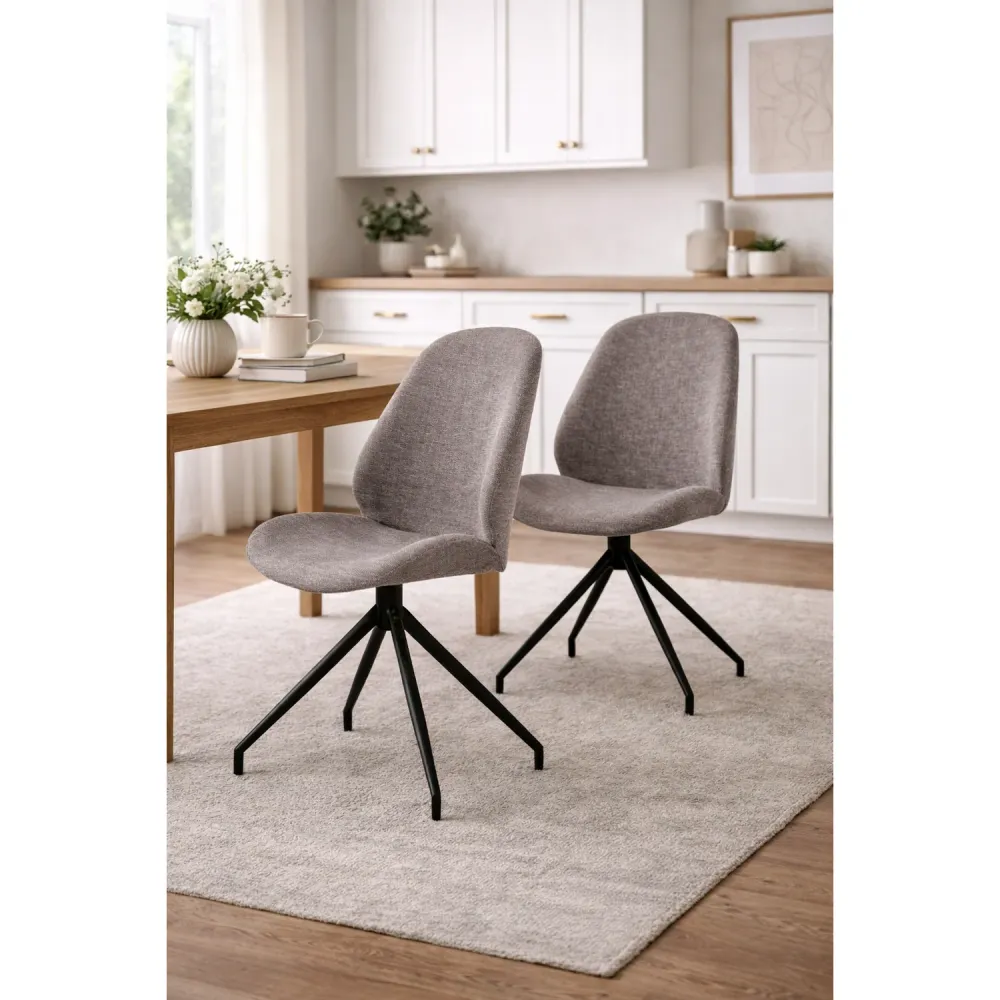 2er-Set Esszimmerstühle Monte Carlo drehbar - Grau