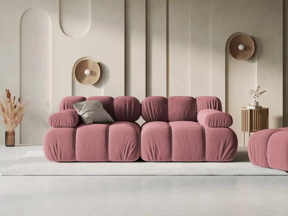 2-Sitzer-Samtsofa rosa Tropea