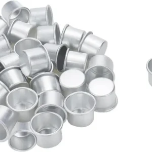 40er Pack Kerzenhalter für Stabkerzen Silber Metall Klein