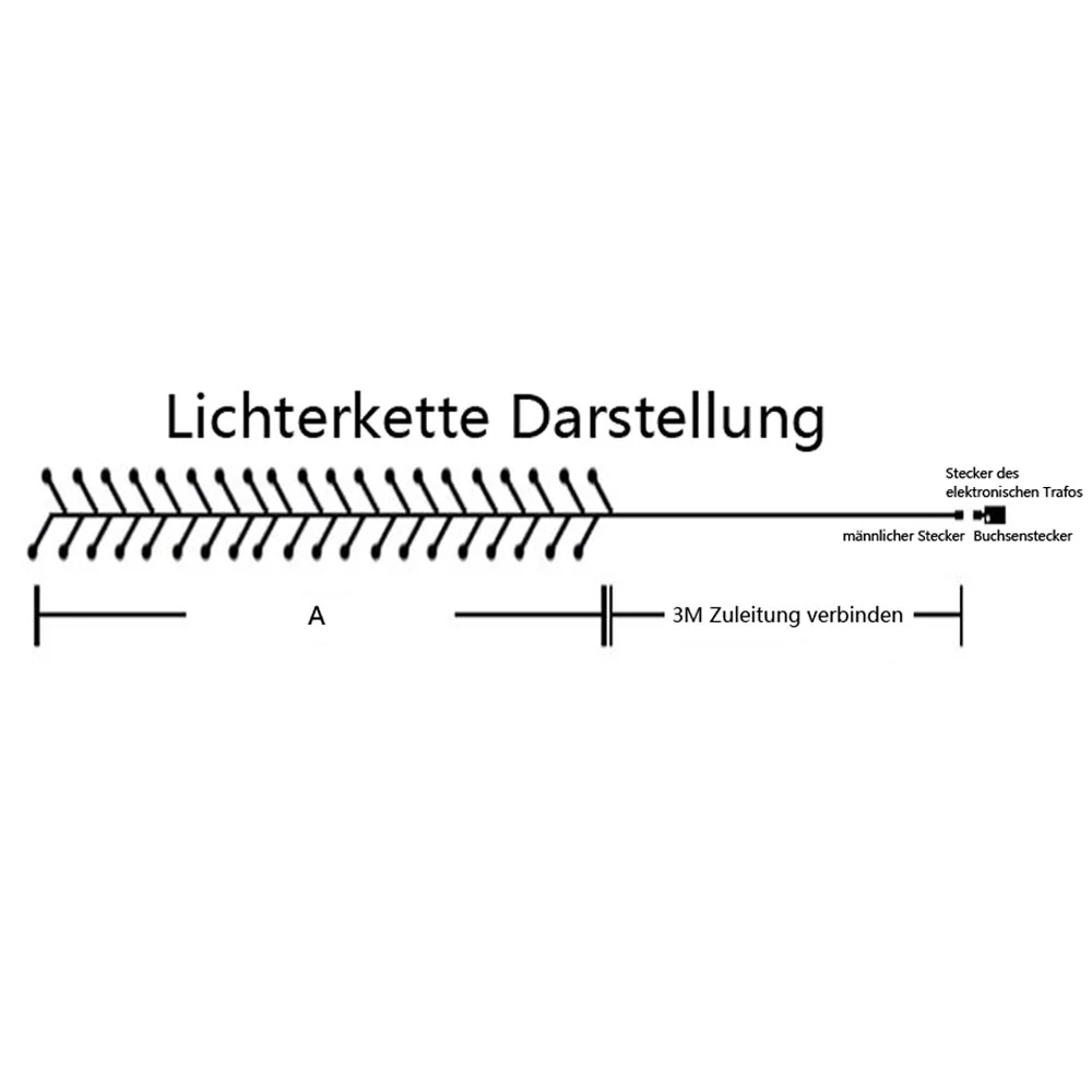 40M 400 LED Lichterkette Kaltweiß 31V Weihnachtsbeleuchtung Außenlichterkette 8 Funktiontyp Memory