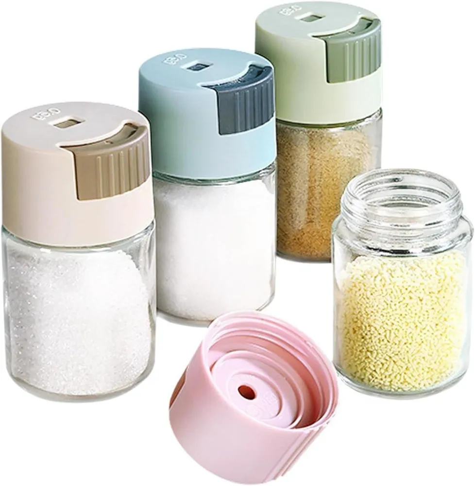4er Set Gewürzstreuer 100ml - Spice Glas mit Dosierer
