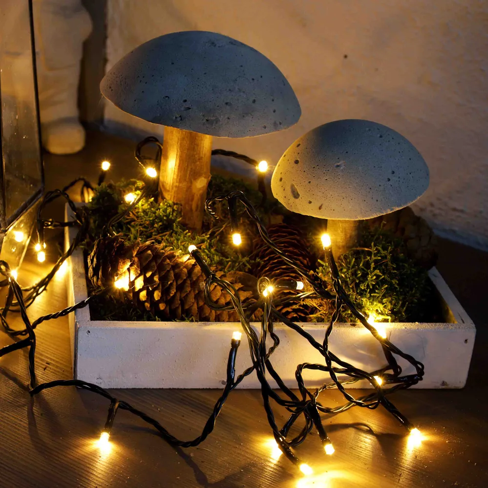 80-tlg. LED-Lichterkette, warm-weiße LEDs, Außen-Trafo