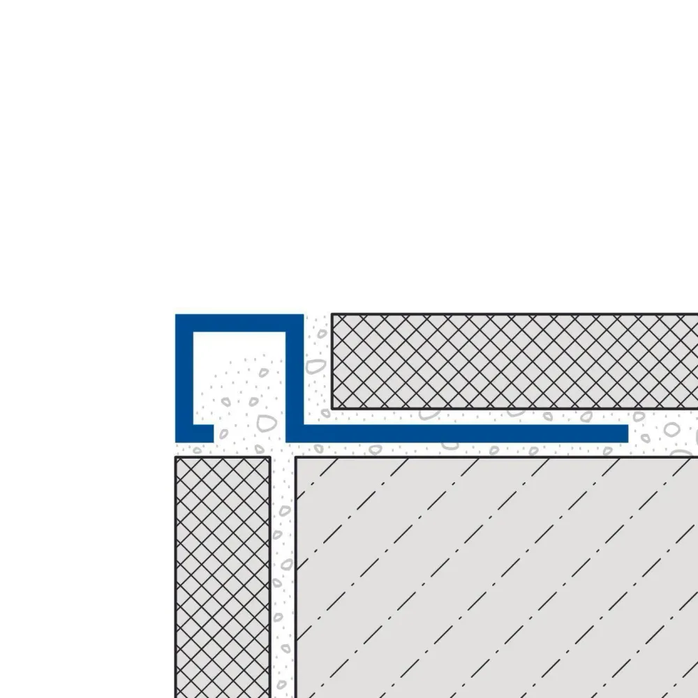 Abschlussprofil SQUARELINE Aluminium pulverbeschichtet betongrau RAL 0006500 9mm 250cm