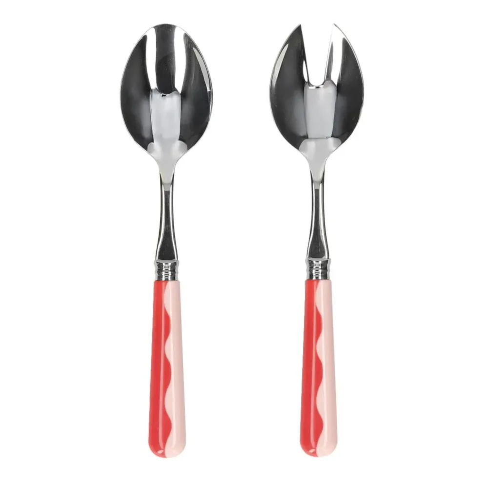 Addison Ross – Salatbesteck Wave – Wassermelone & Rosa