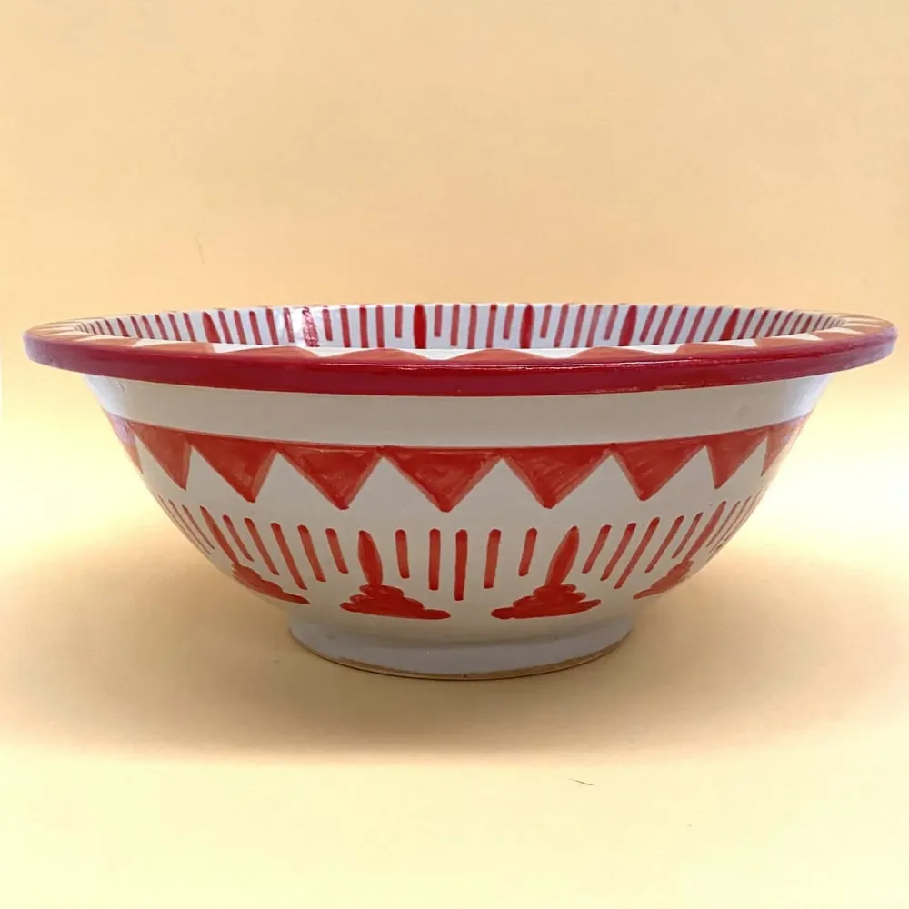 Arabisches Keramikwaschbecken Fez 40cm Granadino Rot | Marokkanisches Kunsthandwerk