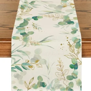 Artoid Mode Grüner Eukalyptus Sommer Tischläufer 40 x 140 cm