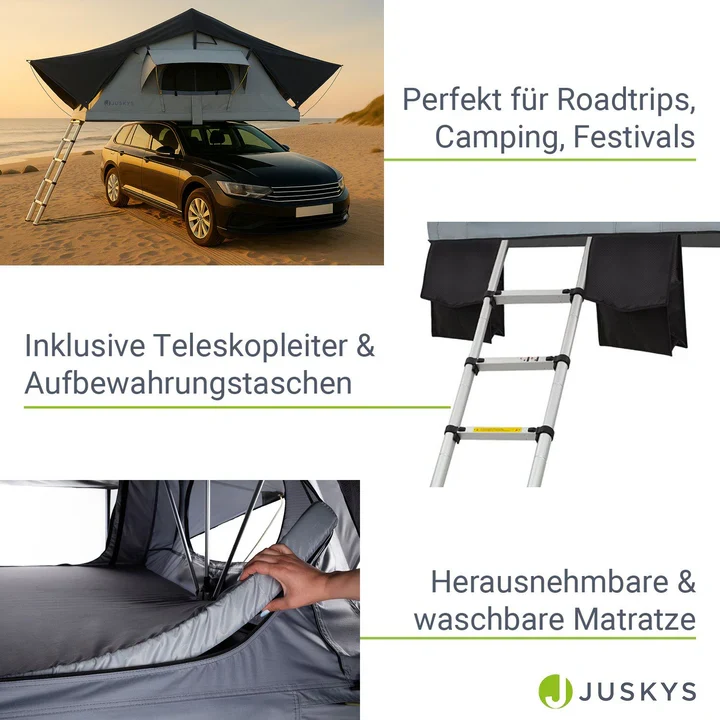 Autodachzelt für 2 Personen Lago mit Matratze
