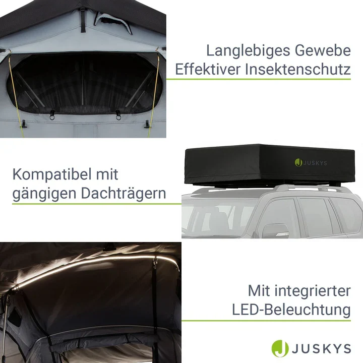 Autodachzelt für 2 Personen Lago mit Matratze