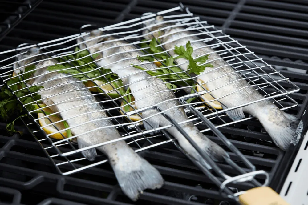 Barbecue-Fischgrill für 3 Fische