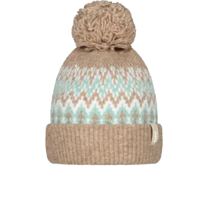 BARTS Nakarah Beanie Damenmütze mit Bommel light brown