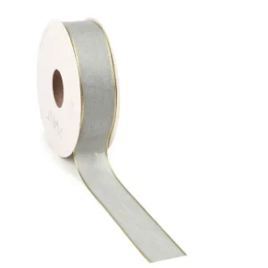 Batist Deluxe Kreidegrünes Band mit Goldrand > 15mm x 15m | 1 Rl