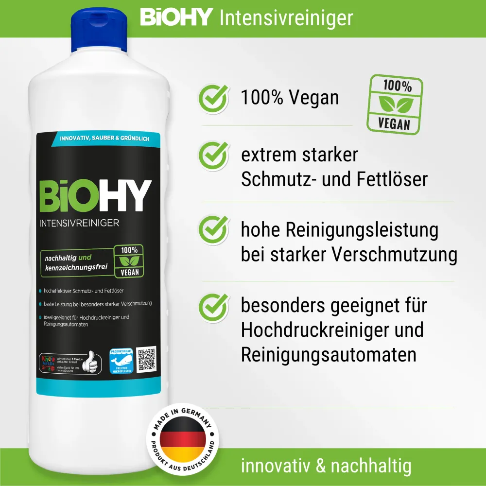 BiOHY Profi Reinigungsmittel-Komplett-Set (8x1l Flasche) + Dosierer