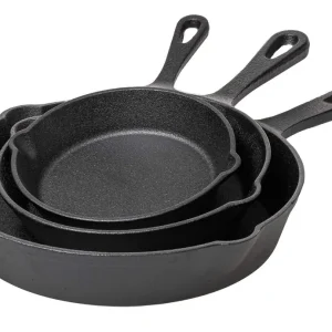 Blackwell Gusseisen-Bratpfannen-Set / Bratpfannen ø 16, 20 & 25 cm - ohne Antihaftbeschichtung