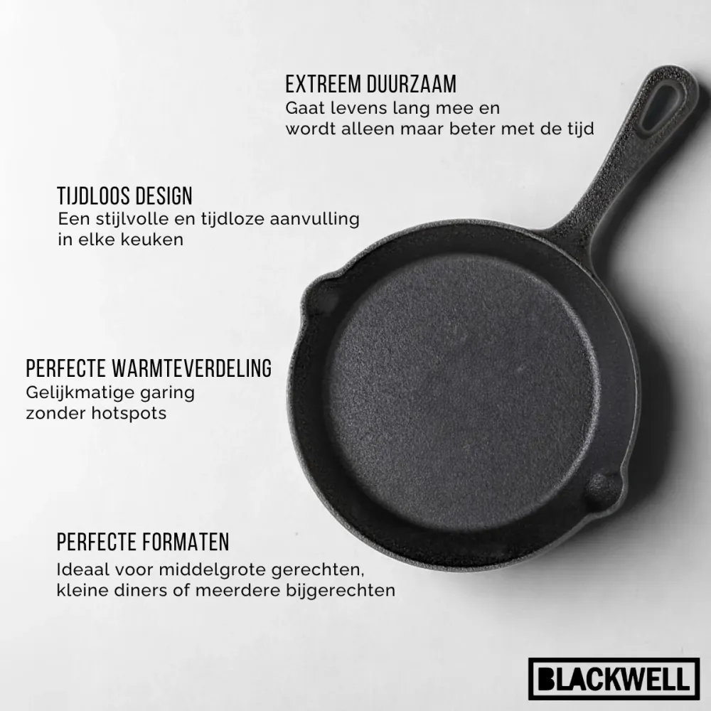 Blackwell Gusseisen-Bratpfannen-Set / Bratpfannen ø 16, 20 & 25 cm - ohne Antihaftbeschichtung