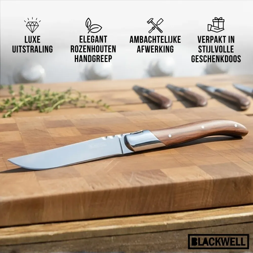 Blackwell Steakmesser Laguiole - Rosenholz - 6 Stück