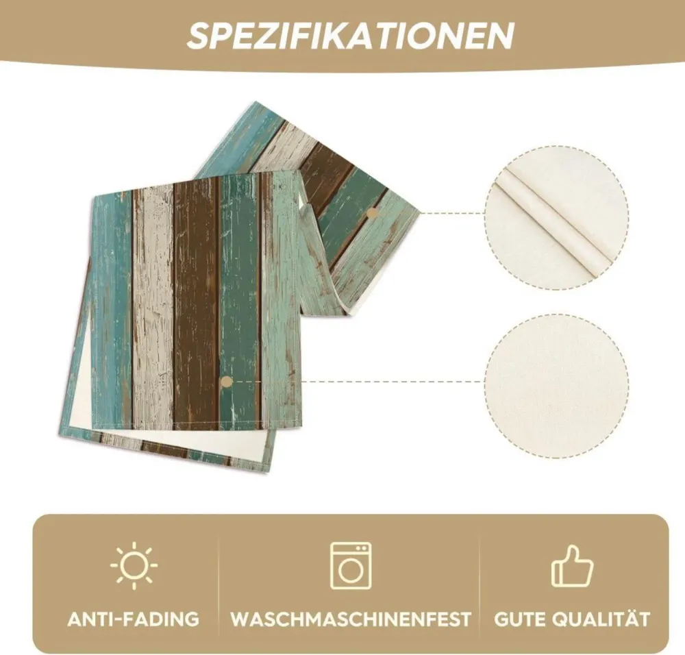 Blauer Rustikaler Holz Tischläufer Herbst Dekoration 40x180