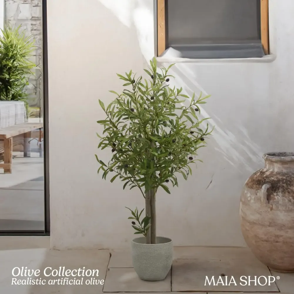 B-Ware Maia Shop Künstlicher Baum Pflanze Olivenbaum Olive Ohne übertopf 105 Cm
