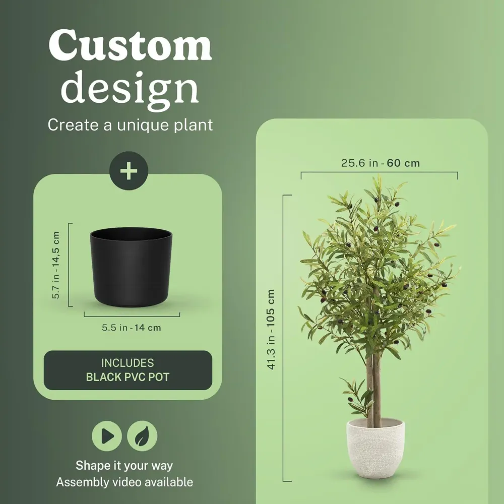 B-Ware Maia Shop Künstlicher Baum Pflanze Olivenbaum Olive Ohne übertopf 105 Cm