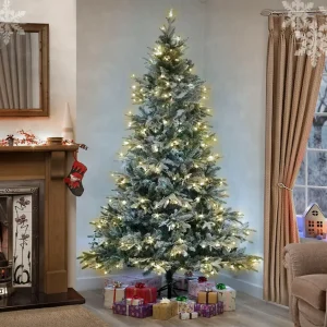 B-Ware Shatchi Künstlicher Weihnachtsbaum Tannenbaum Christbaum Schnee Weiß 320 Le Ds