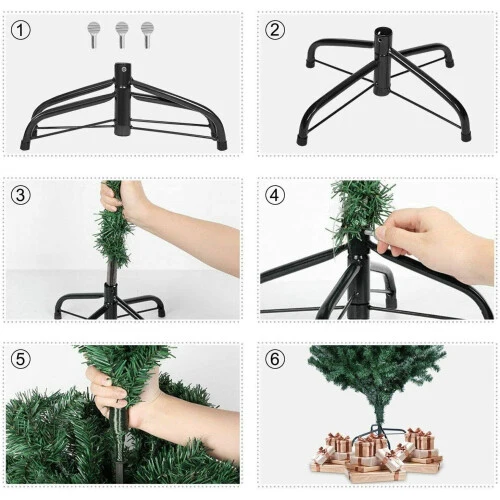 B-Ware Shatchi Weihnachtsbaum Tannenbaum Künstlicher Baum Schwarz 2,10m Kunstbaum Grün