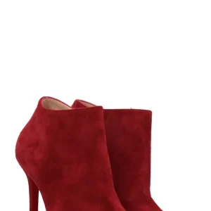 CHRISTIAN LOUBOUTIN Ankle Boots Suede Red