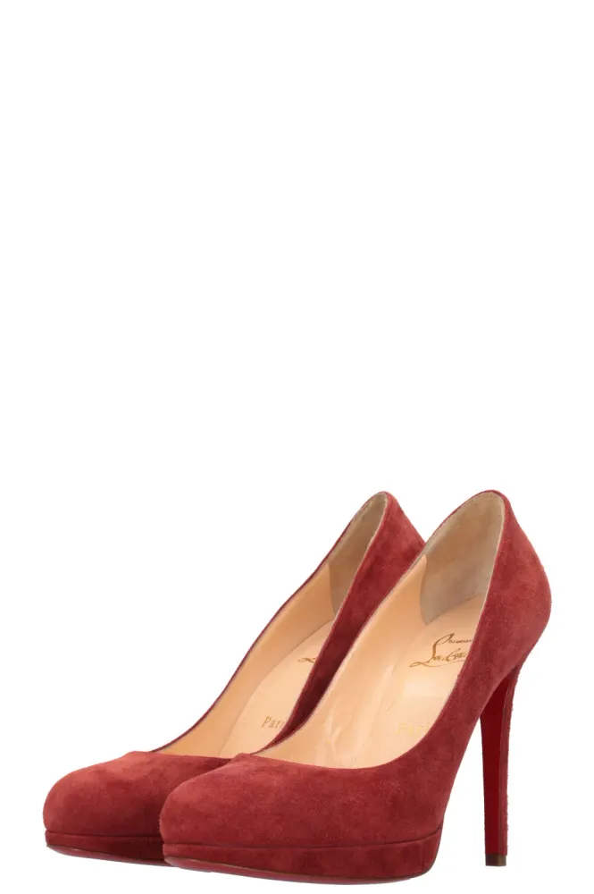 CHRISTIAN LOUBOUTIN New Simple Pump Heels Suede Red