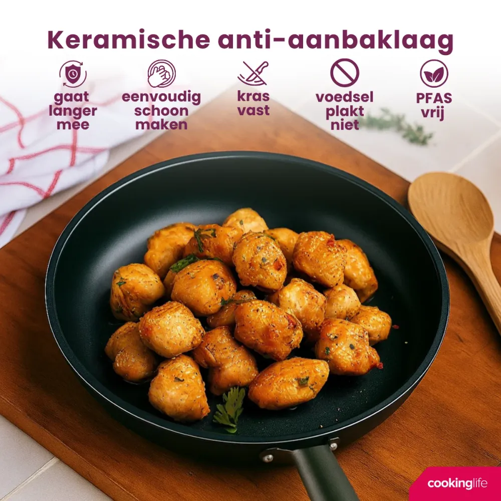 Cookinglife Bratpfannenset ProForge Ø 24 und 28 cm – geeignet für alle Wärmequellen – keramische Antihaftbeschichtung