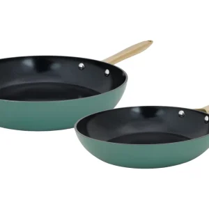 Cookinglife Bratpfannenset Style Grün Ø 24 und 28 cm – geeignet für alle Wärmequellen – keramische Antihaftbeschichtung