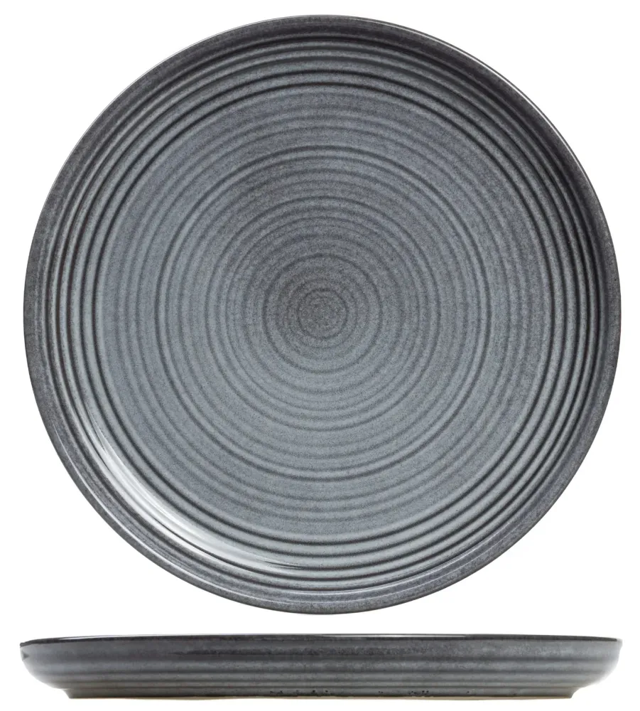 Cosy & Trendy Geschirrset Kentucky Grey - 12-teilig / 4 Personen - 4 Speiseteller, 4 Frühstücksteller und 4 Suppenteller