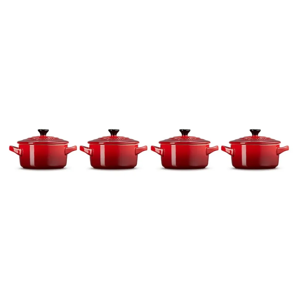 Le Creuset - 4er-Set Mini-Bratpfannen Kirschrot 10cm 0,25l